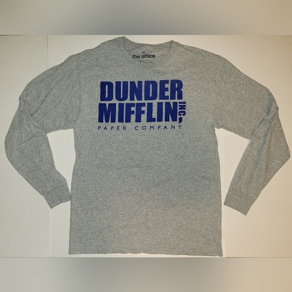 Ripple Junction Other - the Office Dunder Mifflin Paper Company Logo Grey Long Sleeve T shirt